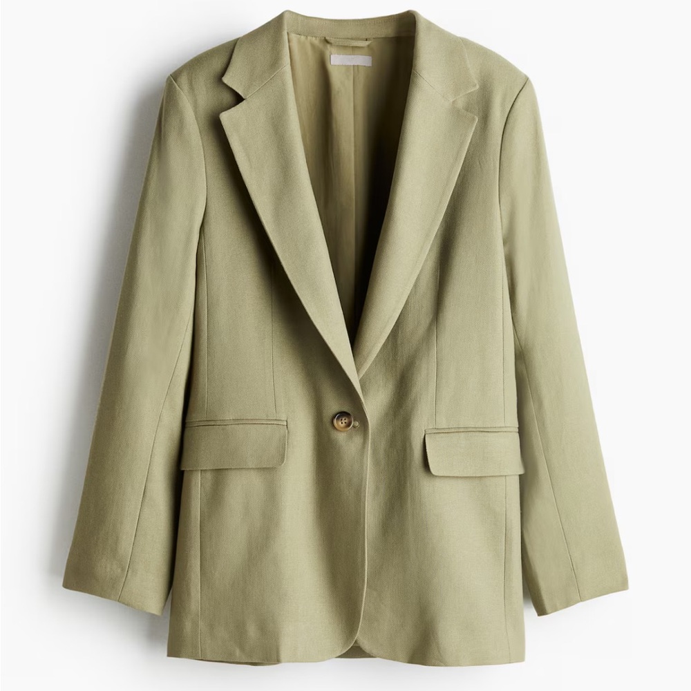 Sage green linen suit